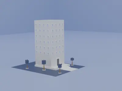 Low Poly Building Low-poly 3D model