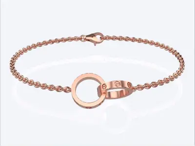 love chain bracelet luxury bracelet 3D print model
