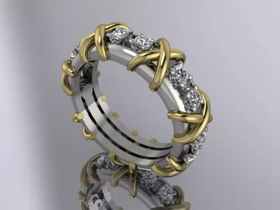 Tiffany Brand Jewelr Diamond Ring Gold 3D print model