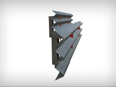Barrier fence Low-poly 3D model