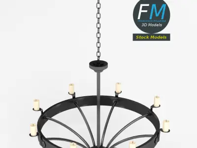 Medieval chandelier 3 3D model