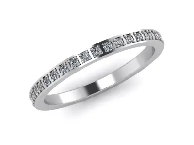 Row diamond eternity ring with stones 3D print model