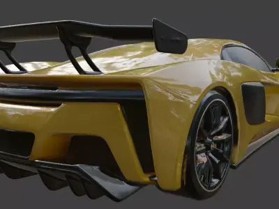 Generic Supercar Yellow 3D Model 3D model