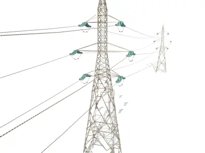 Electricity Pole 31 Low-poly 3D model