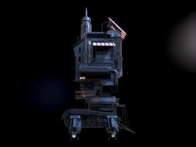 Steampunk building 3D model