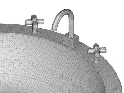 Round Luxury Bathtub 3D model