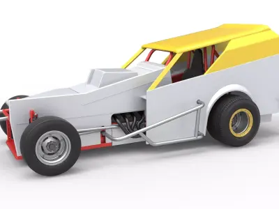 Vintage Dirt Modified stock car Version 7 Scale 1 to 25 3D print model