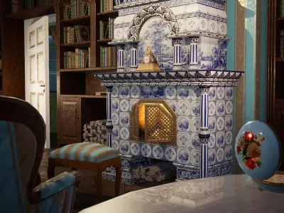 Russian Estate House Unreal Engine 4 Low-poly 3D model