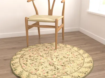 Round Rug Set 187 3D model