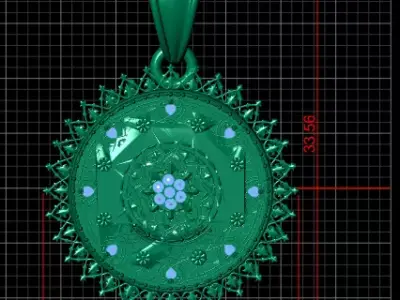  ornate  pendant 3D printable model  3D print model