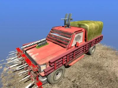 Offroad Battle Car 07 Low-poly 3D model