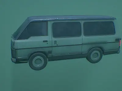 Retro Futuristic Van Low-poly 3D model