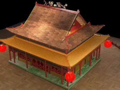 Chinese ancient house  3D model 24
