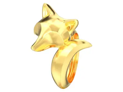 Stylish decorative fox ring 3D print model