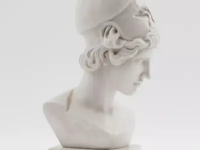 Classical Marble Bust of a Woman Timeless Elegance in Stone Low-poly 3D model