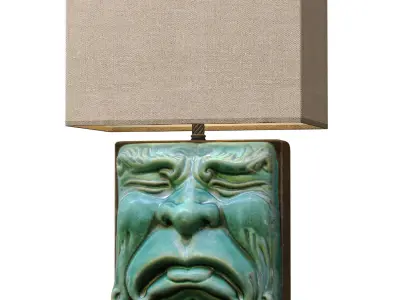 Modern Decor Statuette Tragedy Mask Sculpture Table Lamp 3D model