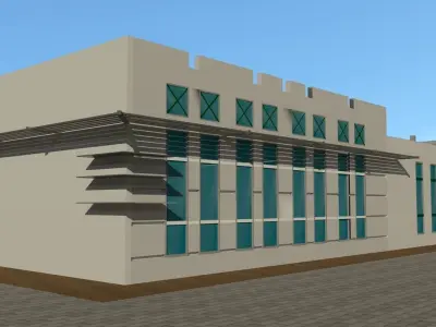 Sports Building Concept Design Low-poly 3D model