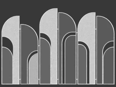 Partition room divider made of paper 3D model