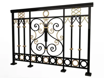 Forging Iron Forged Balcony Railing 08 3D model