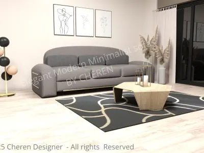 Luxury Modern Minimalist Sofa  3D model