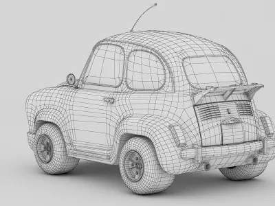 Super fury cartoon rally lowpoly car Low-poly 3D model