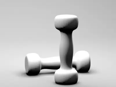 Dumbbells two colorful Free low-poly 3D model