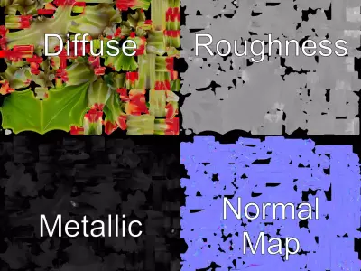 Exotic Spiky Plant model pack Low-poly 3D model