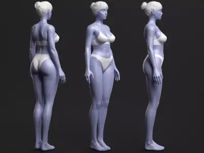 Advanced High Poly Female Basemesh - Body 01 3D model