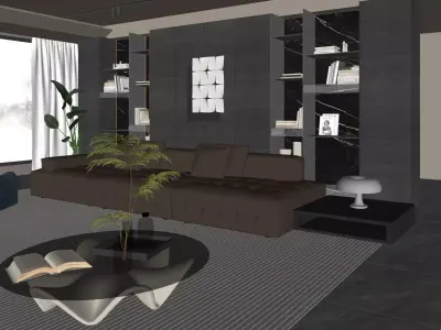 Light luxury living room 3D model buy