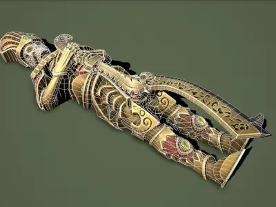 Statue pharaoh Low-poly 3D model