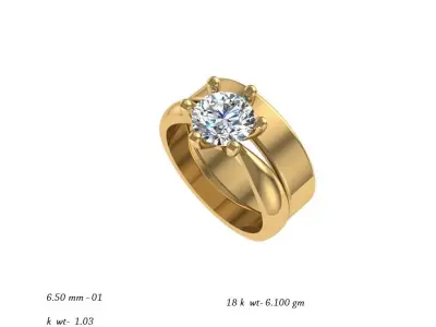 engagement ring and band 3d print model 3D print model