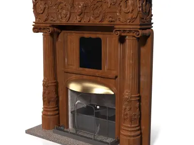 Peat Lobby Fireplace 3D model