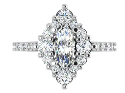 Rhombus Diamond Ring 4386 3D print model