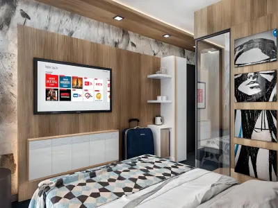 Contemporary and Luxurious Hotel Room Design Low-poly 3D model