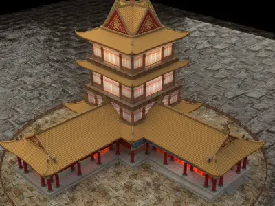 Chinese ancient house 3D model 47