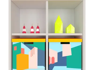 EKET cabinet with TJENA storage box 3D model