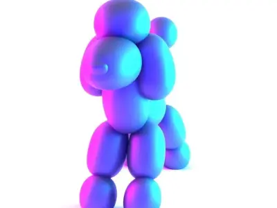 Royal Poodle Balloon Decoration Props Second Life toy 3D print model