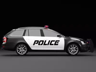 Police Skoda Octavia 3D model