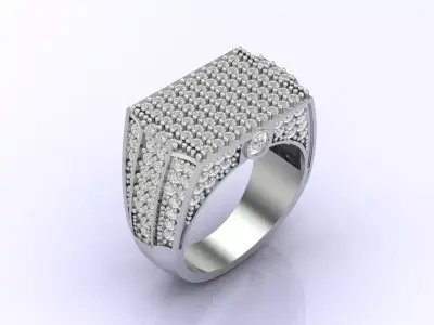 Print Ready STL 3DM  Gents Rings Diamond Men Ring  3D print model 241