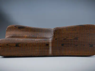 Modern Parametric Bench 3D Model 3D model