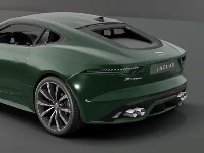 Jaguar F type Green Animated and Rigged Low-poly 3D model