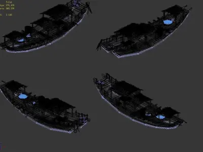 Game Pier - Fishing Boat 2701 3D model