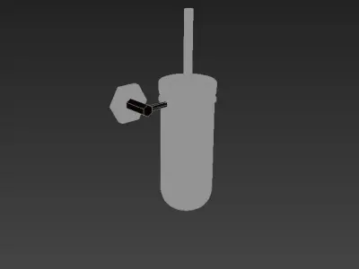 Orchid Spike Toilet Brush Glass 3D model