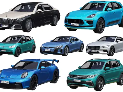 HQ cars collection 6 3D Model Pack