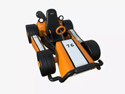 Cartoon Kart I07 Orange - Vehicle Racing Design Low-poly 3D model
