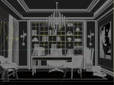 Office Workplace Interior Scene 3D model