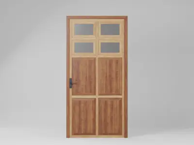 Wooden Door 100x8x200 Low-poly 3D model
