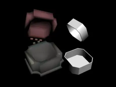 Rectangular Wooden Jewelry Ring Box 3D print model