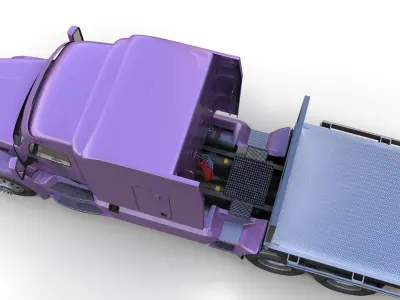 Peterbilt 579 flatbed trailer Low-poly 3D model