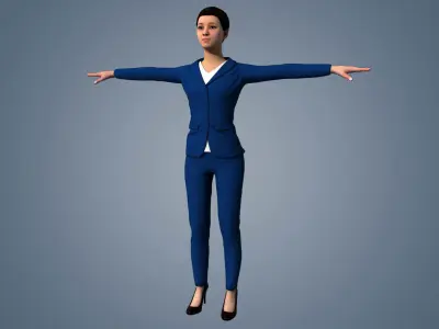 Businesswoman business woman in suit Low-poly 3D model Low-poly 3D model